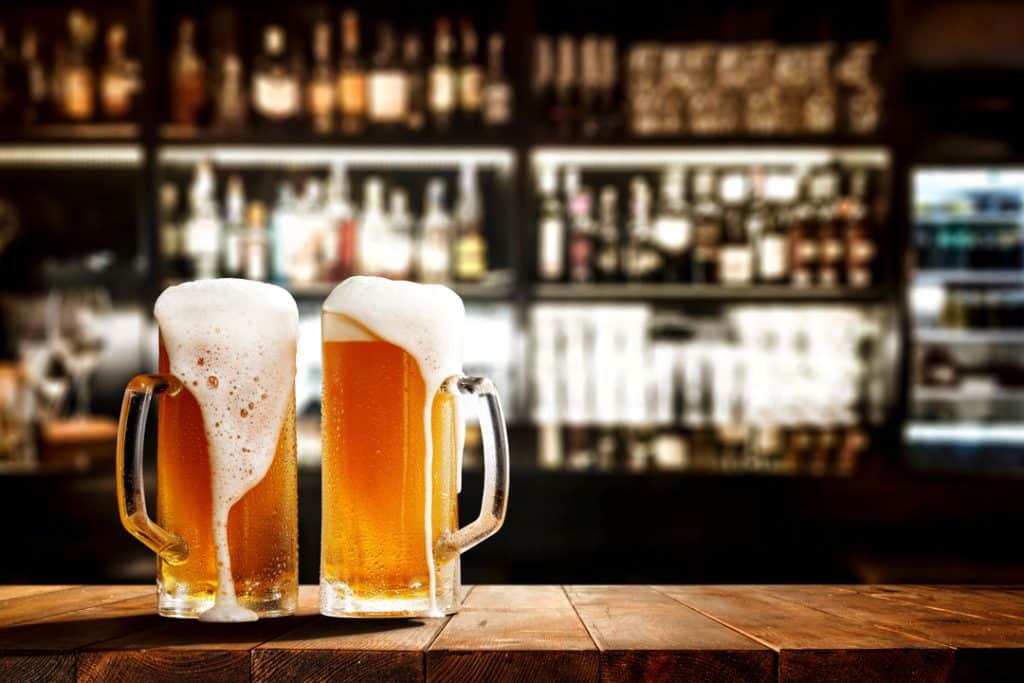 frothy pints of beer - pub drinks